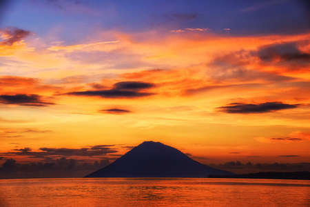 Gorgeous Sunset at Bunaken beach, Manado, North Sulawesi - Indonesiaの写真素材