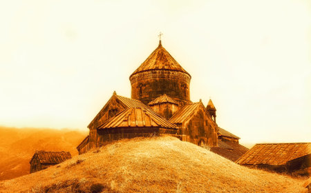 Sanahin, Armenia, April 11, 2017: The historic Armenian monastery from the 10th century located in the village of Sanahin, in the province of Lorri in Armeniaのeditorial素材