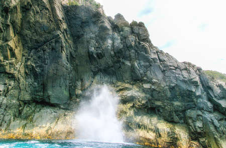 Granite coastline near Bicheno Blowhole on the east coast of Tasmania, Australia.