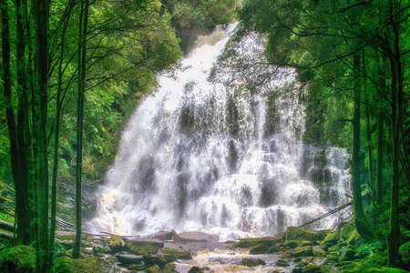 A waterfall along the Overland track Tasmania