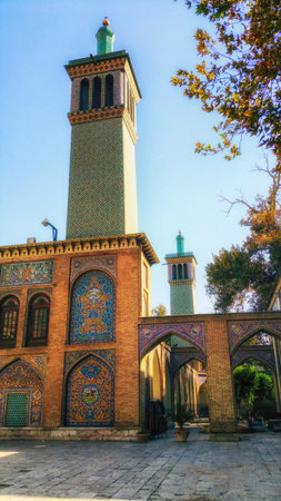 Wind Tower Building (Imarat-i Badgir) in Golestan Palace (Palace of Flowers), former royal Qajar complex in Tehran city, capital of Iranのeditorial素材