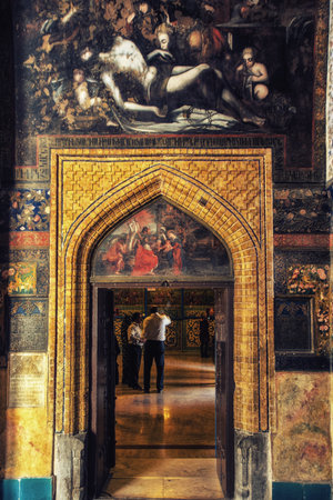 Isfahan, Iran - October 03, 2015: Entry to Holy Savior Cathedral (Vank Cathedral), 1664, Armenian, Isfahan, Iranのeditorial素材