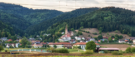 Alpirsbach, Germany - August 15, 2018: German village in the Black Forestのeditorial素材