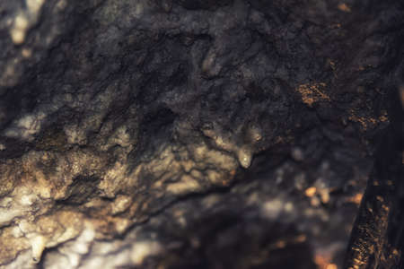 Close up of stalagmite forming in cave