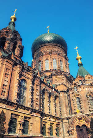 Saint Sophia Cathedral, Harbin, Heilongjiang Province, Chinaの写真素材