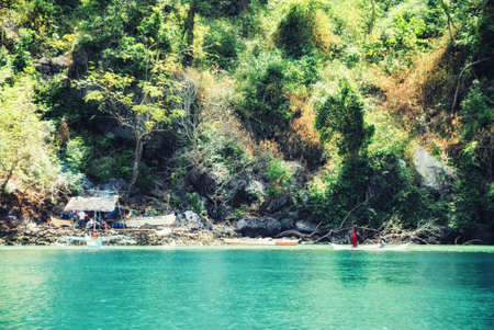 Coron Palawan, Philippines - february 24, 2014: People swimming on Kayangan Lake in Coron Island,...
