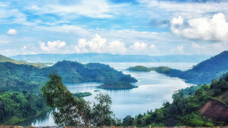 Lake Kivu, one of the largest of the African Great Lakes, In Rwanda