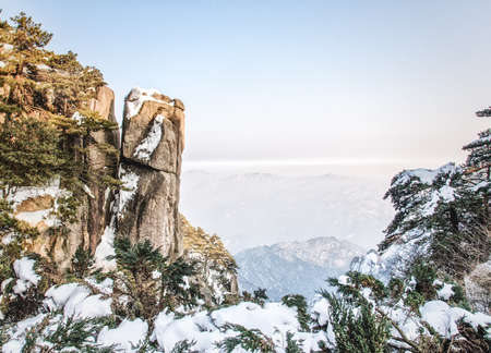 Huangshan Scenic Spot, located in Huangshan City, Anhui Province, Chinaの写真素材
