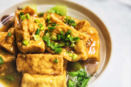 Traditional Chinese Food, Stuffed fried tofu.