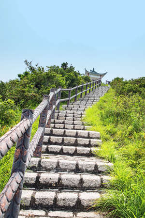 Paved walking path Cheung Chau Island Hong Kong