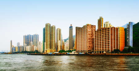 Hong Kong Island city skyline skyscrapers China, Victoria Harbour