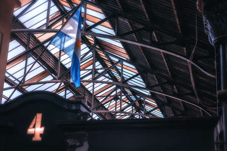 Roof detail of the Retiro train station in Buenos Aires, Argentinaの写真素材