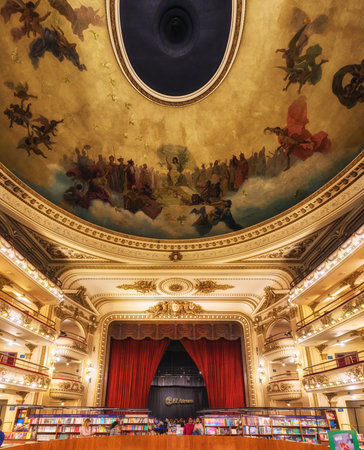 Buenos Aires, Argentina - August 29, 2019:  El Ateneo Grand Splendid is a bookshop in Buenos Aires that was named the "world's most beautiful bookstore" by National Geographic in 2019.のeditorial素材