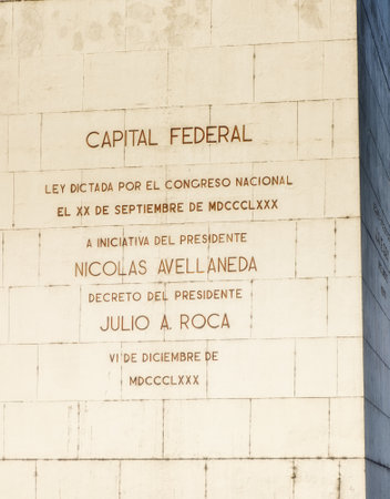 Buenos Aires, Argentina - August 29, 2019: The Obelisk (El Obelisco), the most recognized landmark in the capital in Buenos Aires, Argentina.のeditorial素材