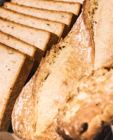 Extreme Close up of Rustic breads.の写真素材