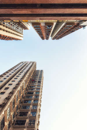 Highrise housing dominates Hong Kong's limited land mass of 1,104 km with a population of over 7 million.の写真素材