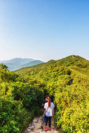 Shek O, Hong Kong - Hikers on the Dragon's Back trail, Hong Kongの写真素材