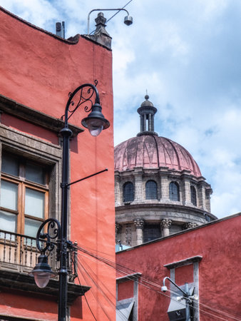 Mexico city central Zocalo plaza and streetsのeditorial素材