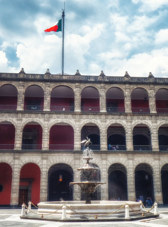 Inside of National Palace, in Zocalo square, Mexico cityのeditorial素材