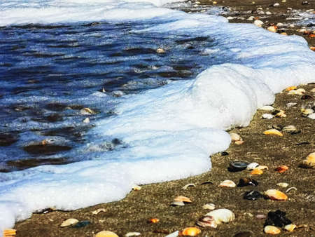 Right on the edge of the frothy surf of the North Sea