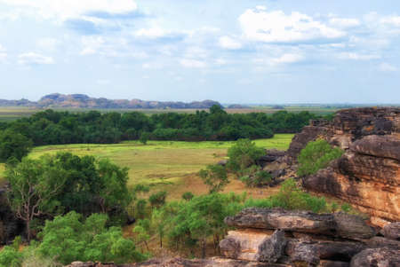 Ubirr Aboriginal heritage site in the world famous Kakadu National Park, Northern Territory, Australiaの写真素材