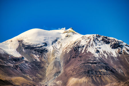 Volcano Guallatiri, Las Vicunas National Reserve, Chile, South Americaの写真素材