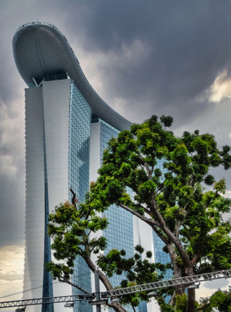 singapore, Singapore - August  05, 2018: The Marina Bay Sands is an integrated resort fronting Marina Bay within the Downtown Core district of Singapore.のeditorial素材