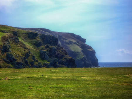 Beautiful landscape of Calf Sound in the Isle of Man, a very famous viewpoint in the island