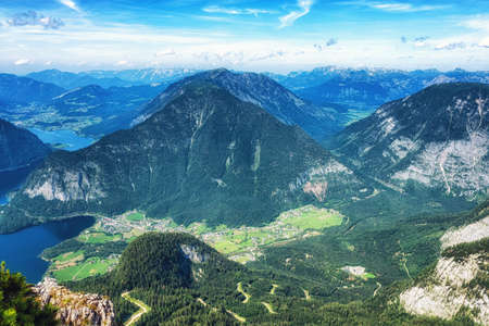 Dachstein Krippenstein is a mountain area in Salzkammergut, Austriaの写真素材