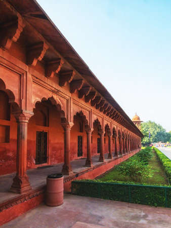 Taj Mahal Tadsch Mahal Great Gate in Agra India red amazing architecture and entrance of the most beautiful building.の写真素材