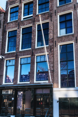 Amsterdam, The Netherlands - 21 December 2021:  Museum of Anne Frank, the jewish girl that wrote her...
