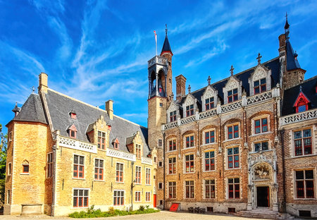 Ancient Bruges (Brugge) Gruuthusemuseum - museum of applied arts located in the medieval Gruuthuse (15th -19th century collection ranges.のeditorial素材