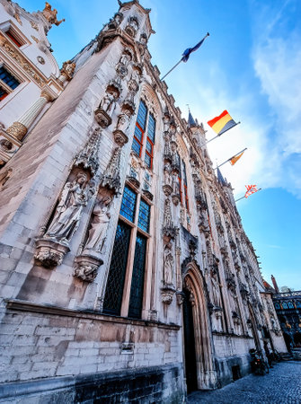 The Provincial Palace in the Bruges Town square in Bruges, Belgiumのeditorial素材
