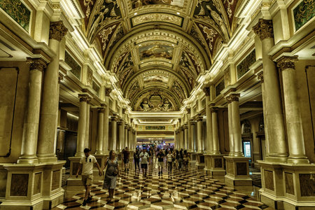 Las Vegas, Nevada, USA - August 01, 2022: The interior of Venetian Hotel in Las Vegas.のeditorial素材