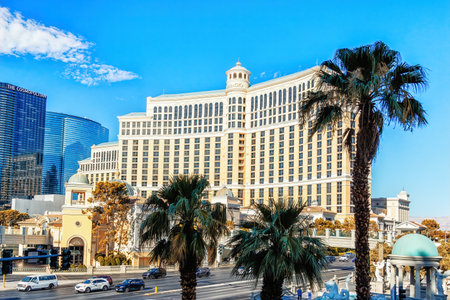 Las Vegas, Nevada, USA - August 01, 2022:The Bellagio is a luxury hotel and casino located on the famous Las Vegas Strip.のeditorial素材