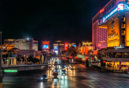 las Vegas, Nevada, USA - August 01, 2022:The Las Vegas Strip is an approximately 4.2-mile (6.8 km) stretch of Las Vegas Boulevard in Clark County, Nevada.のeditorial素材