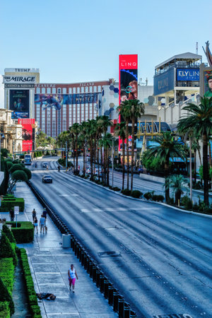 las Vegas, Nevada, USA - August 01, 2022:The Las Vegas Strip is an approximately 4.2-mile (6.8 km) stretch of Las Vegas Boulevard in Clark County, Nevada.のeditorial素材