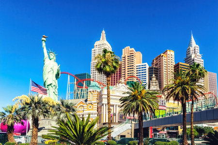 Las Vegas, Nevada, USA - August 01, 2022: New York Hotel and Casino in Las Vegas, Nevada, USAのeditorial素材