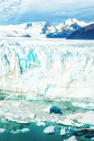 The Perito Moreno Glacier is a glacier located in the Los Glaciares National Park in Santa Cruz Province, Argentina. Its one of the most important tourist attractions in the Argentinian Patagonia.の写真素材