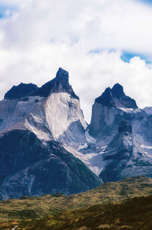 Nature scene at Torres Del Paine National Park, Chile, Patagonia, South Americaの写真素材