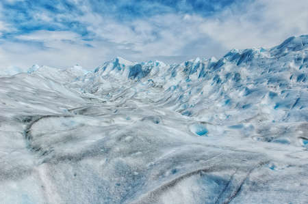 Ice forms on the surface of Perito Moreno Glacier, Patagonia, Argentina.