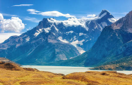 Nature scene at Torres Del Paine National Park, Chile, Patagonia, South Americaの写真素材