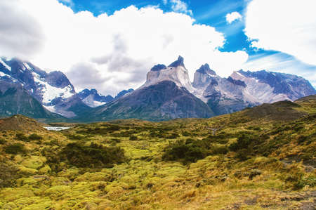 Nature scene at Torres Del Paine National Park, Chile, Patagonia, South Americaの写真素材
