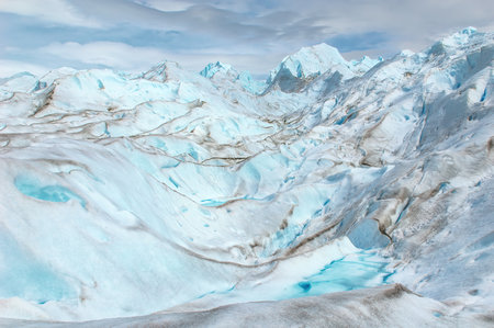 Perito Moreno glacier close up, Patagonia, Los Glaciares National Park., Argentinaの写真素材