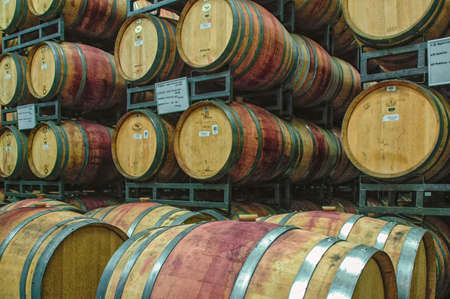 Winery Oak Barrells in Santiago de Chileの写真素材
