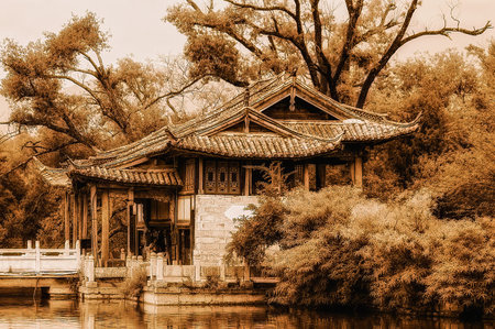 Lijiang, Yunnan - 25 August 2007: Jade Spring Park, also named Heilongtan Park, it is located at the foot of Elephant Hill,Lijiang China.のeditorial素材