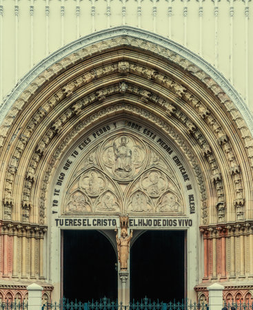 Entrance portal of the Cathedral in Guayaquil, Ecuadorの写真素材