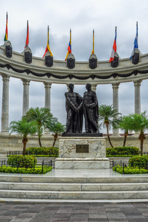 Guayaquil, Guayas, Ecuador - September 26, 2022: "Hemiciclo de la Rotonda" Monument is dedicated to the liberators of South America Simon Bolivar and San Martin,.のeditorial素材