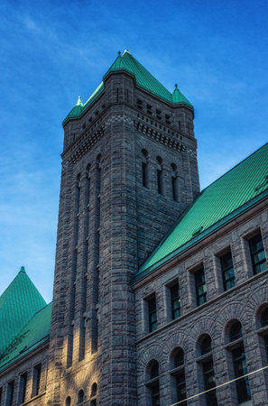The Municipal Building, which houses both the Minneapolis City Hall and the Hennepin County Courthouse. The building is built in the Richardsonian Romanesque styleの写真素材
