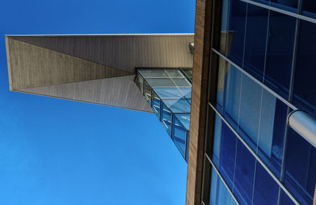 Minneapolis, Minnesota - October 31, 2022: A very modern exterior of the Minneapolis Public library in downtown Minneapolis.の写真素材